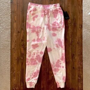 Joggers Tie Dye Jane and Delancey Sweatpants Size Medium NWT Pink White